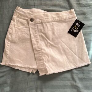 Kids White Jean Skort